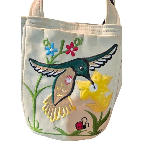 Vintage Rare Handmade Bags By T.J. Golf Embroidered Canvas Tote Bucket Purse - Picture 2 of 16